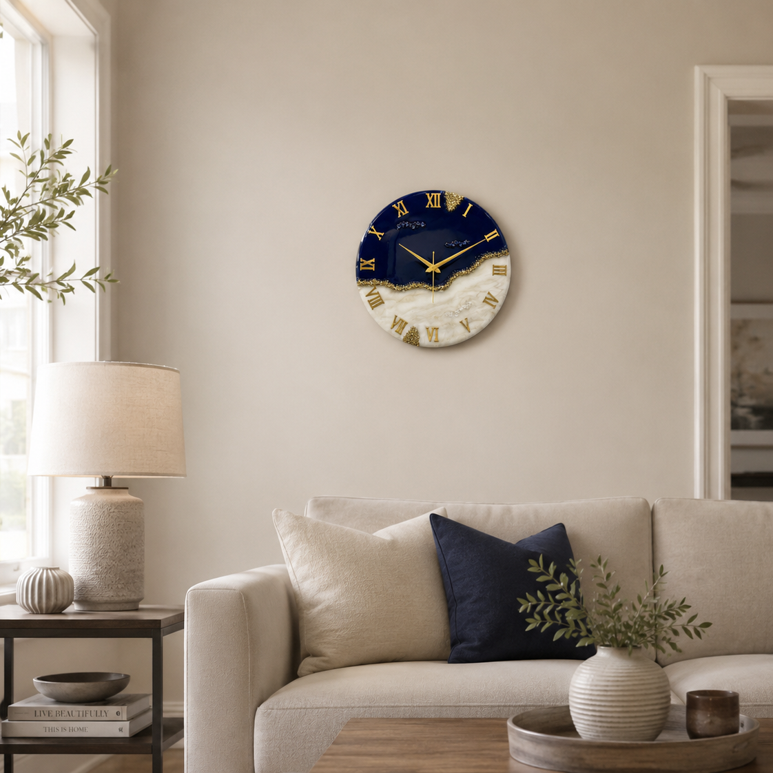 The Blue Peak Resin Clock 17.5 inches