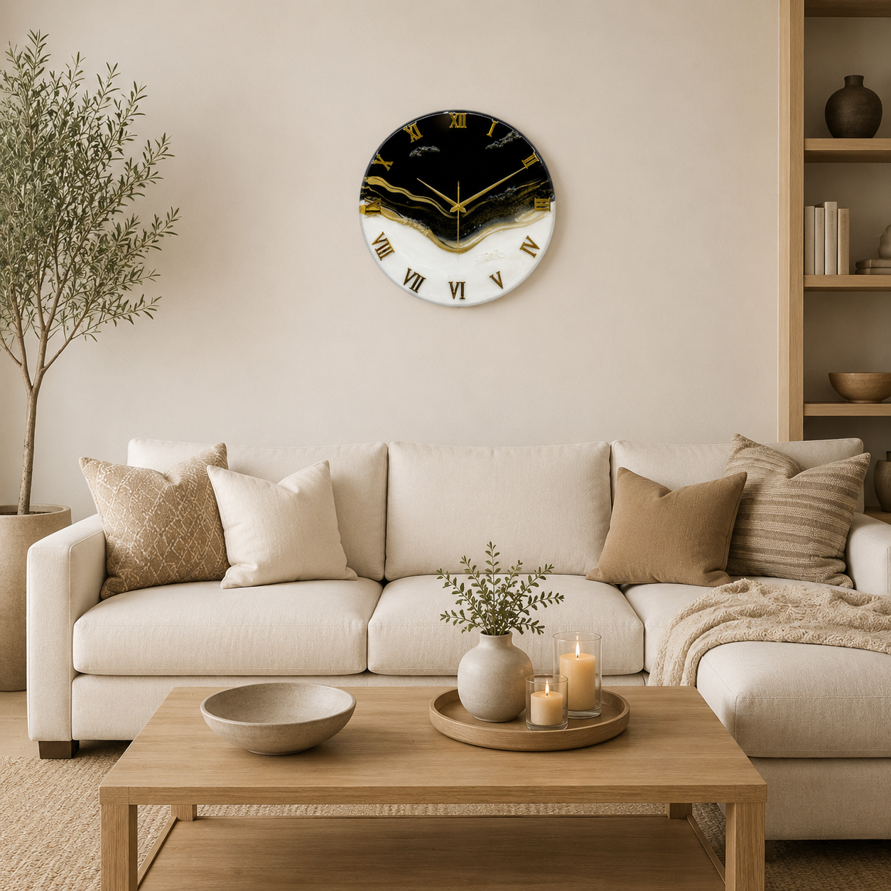 Golden Eclipse silent clock 17.5 inches
