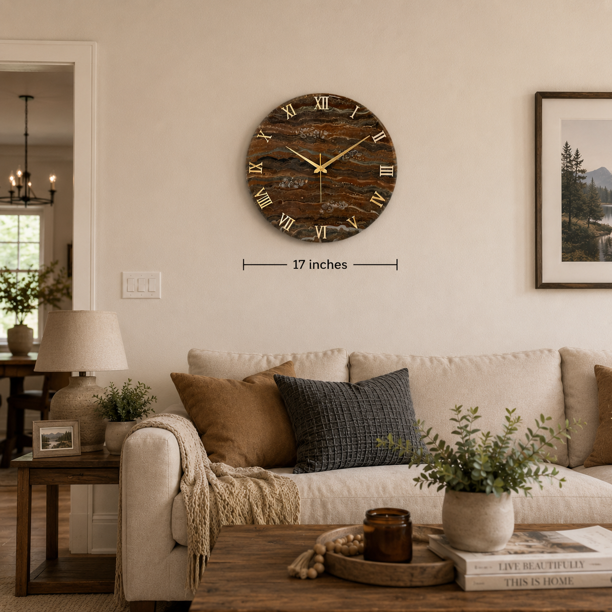 Earthstone Clock 17.5 inches