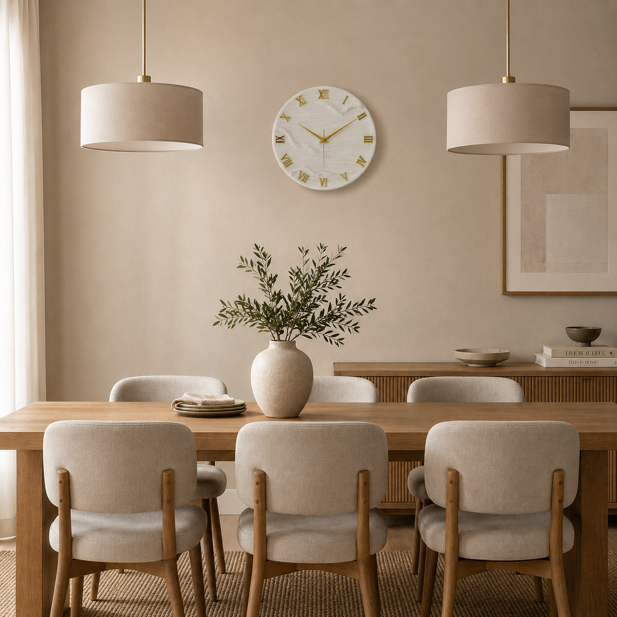 Golden Medium Size Silent Clock 17.5 Inches