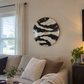 Black Falls Silent Wall Clock  27 Inches