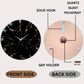 Black Marble Finish Silent Wall Clock 27 Inches
