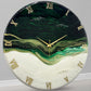 Royal Green Resin Clock 17.5 Inches