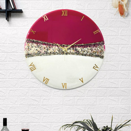 Pink Crown Silent Wall Clock 27 Inches
