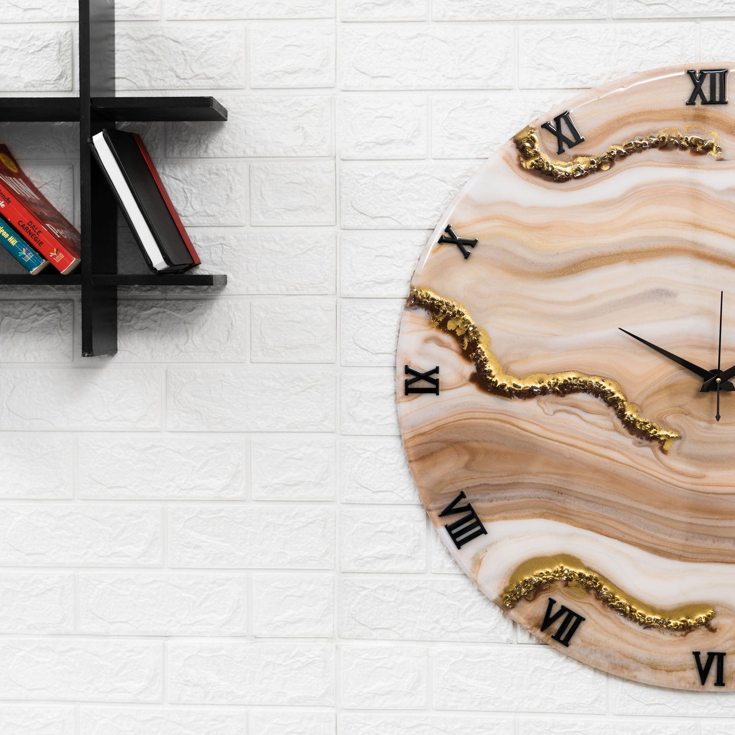Sandy Resin Silent Wall Clock 27 Inches