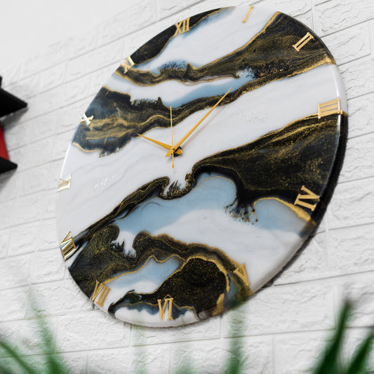 Black Falls Silent Wall Clock  27 Inches