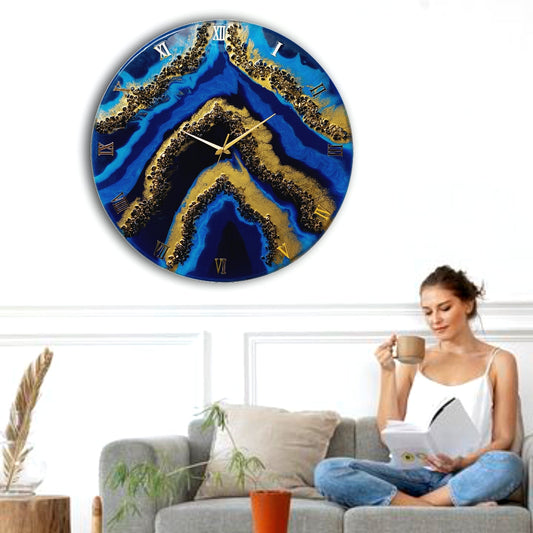 Blue Geode Wall Clock 27 Inches