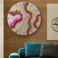 Pink Curves Marble Finish Wall Clock 27 Inches