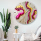 Pink Curves Marble Finish Wall Clock 27 Inches