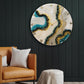 Curvy Green Shiny Marble Finish wall Clock 27 Inches