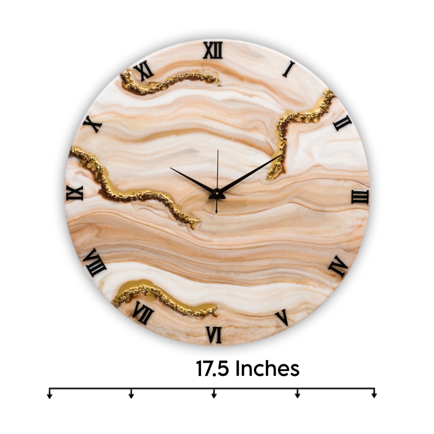 Sandy Resin Clock 17.5 Inches
