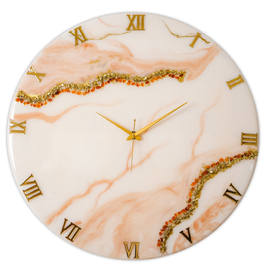 Flames Medium Size Silent Clock 17.5 Inches