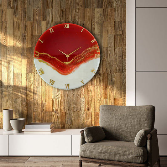 Red Stunner Large Silent Wall Clock 27 Inches