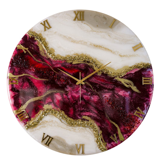 Wine Geode Large Silent Resin Clock