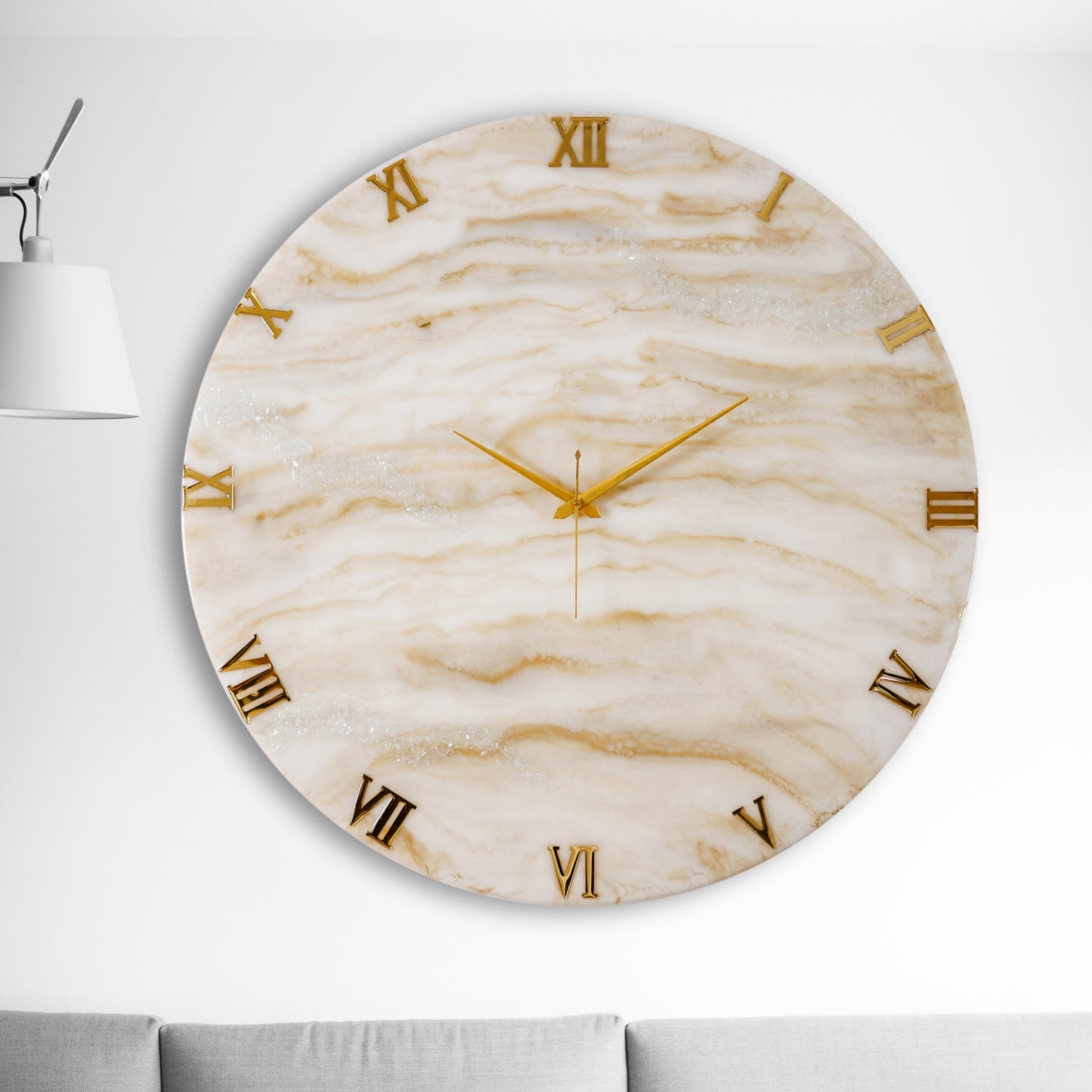 Golden Large Silent Wall Clock 27 Inches