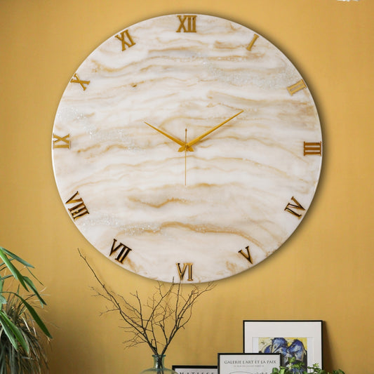 Golden Large Silent Wall Clock 27 Inches