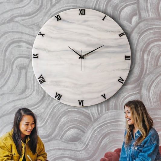 Silver Desert Silent Wall Clock 27 Inches