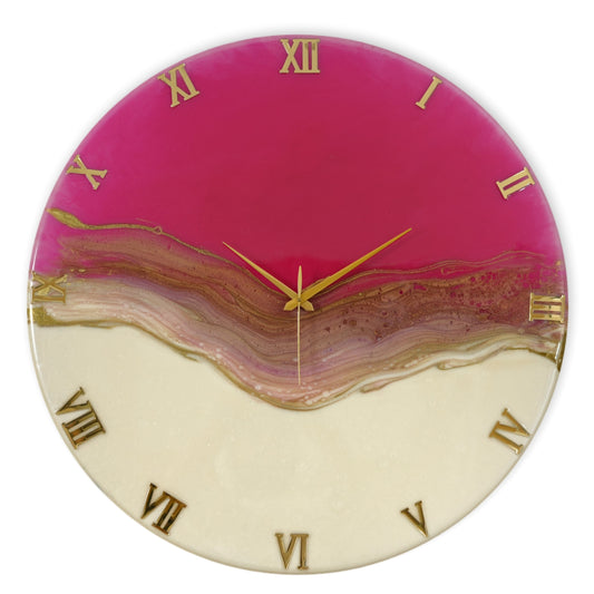 Pretty Pink Large Silent Wall Clock