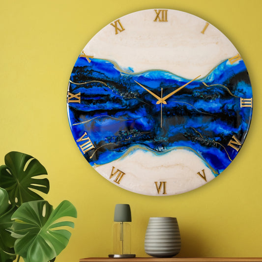 Blue Pond Silent Wall Clock 27 Inches
