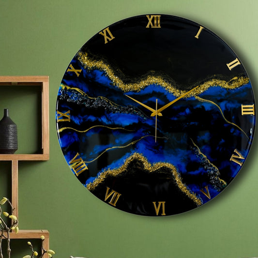 Blue Stunner Silent Wall Clock 27 Inches