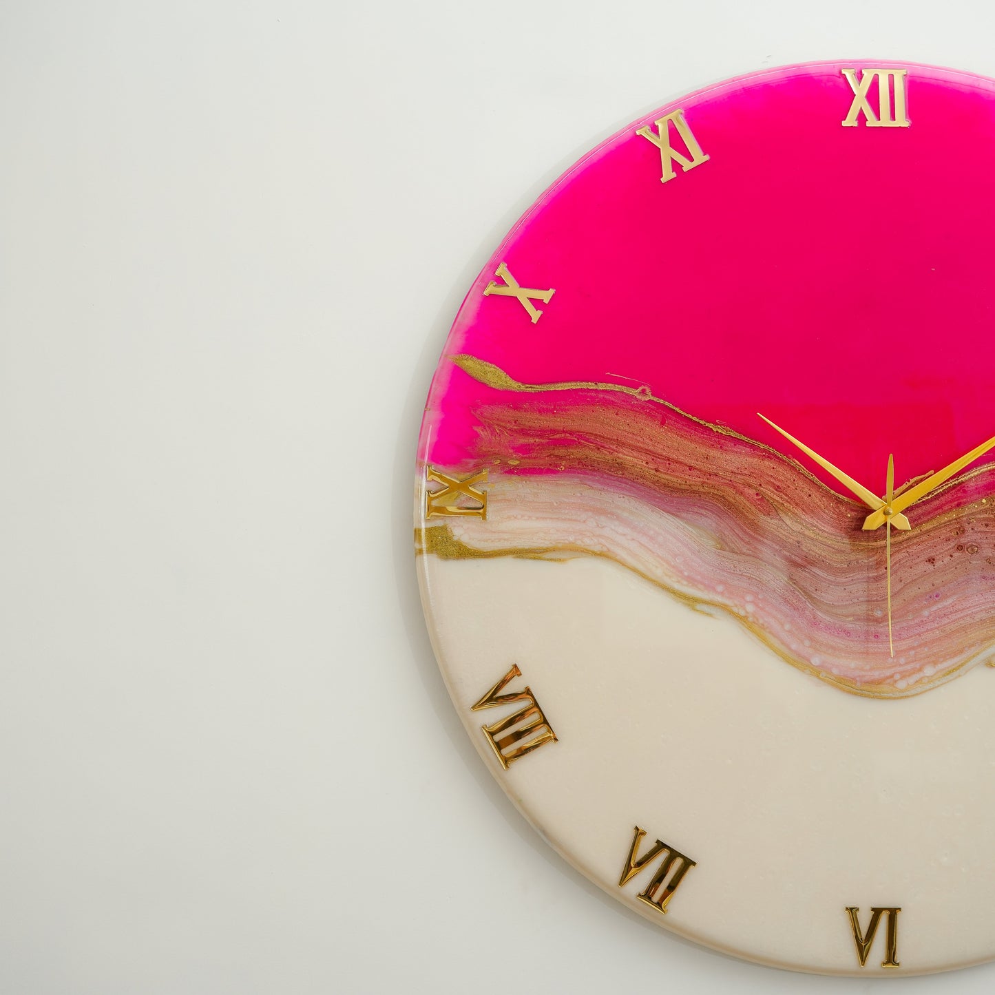 Pretty Pink Large Silent Wall Clock