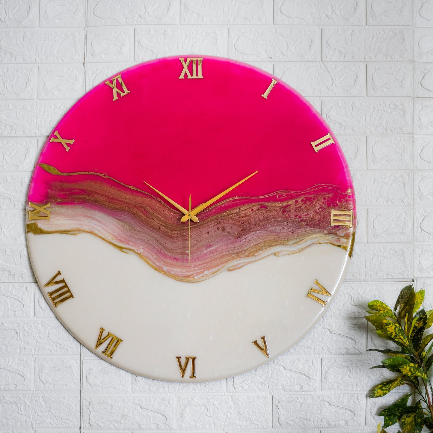 Pretty Pink Large Silent Wall Clock