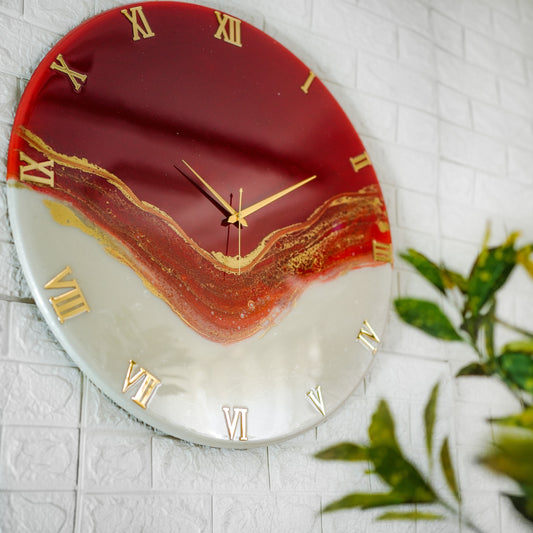 Red Stunner Large Silent Wall Clock 27 Inches