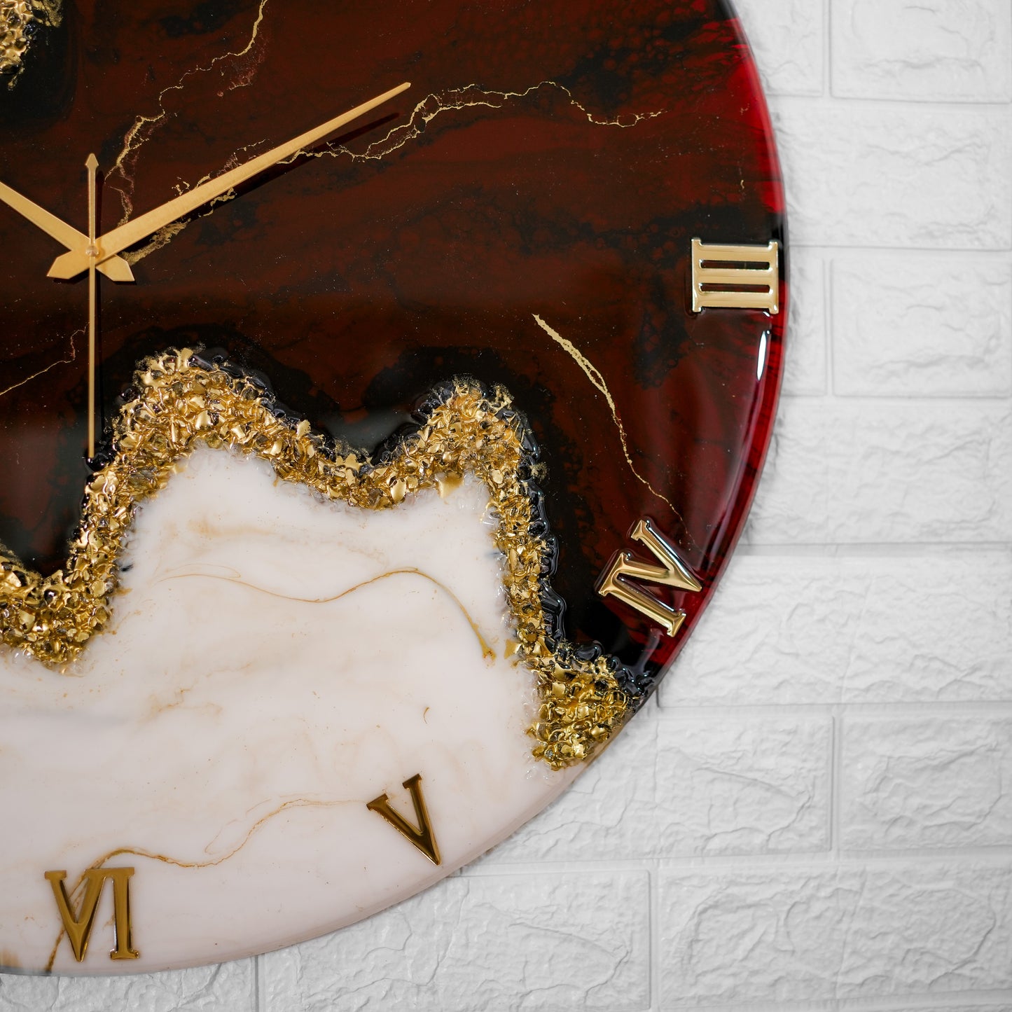 Maroon Stunner Medium Size Silent Clock 17.5 Inches