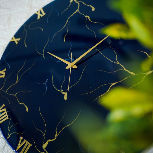 Blue Storm Medium Size Silent clock 17.5 Inches