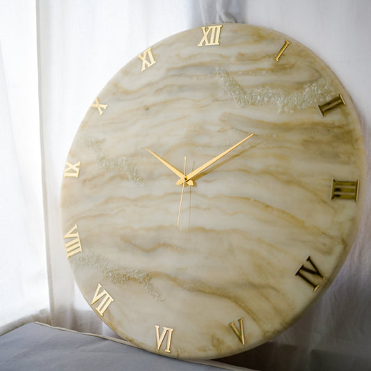 Golden Large Silent Wall Clock 27 Inches