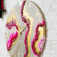 Pink Curves Marble Finish Wall Clock 27 Inches