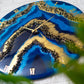 Blue Geode Wall Clock 27 Inches