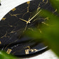 Black Marble Finish Clock Regular Size 17.5 Inches