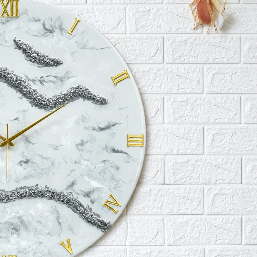Silver Frost Clock 27 inches