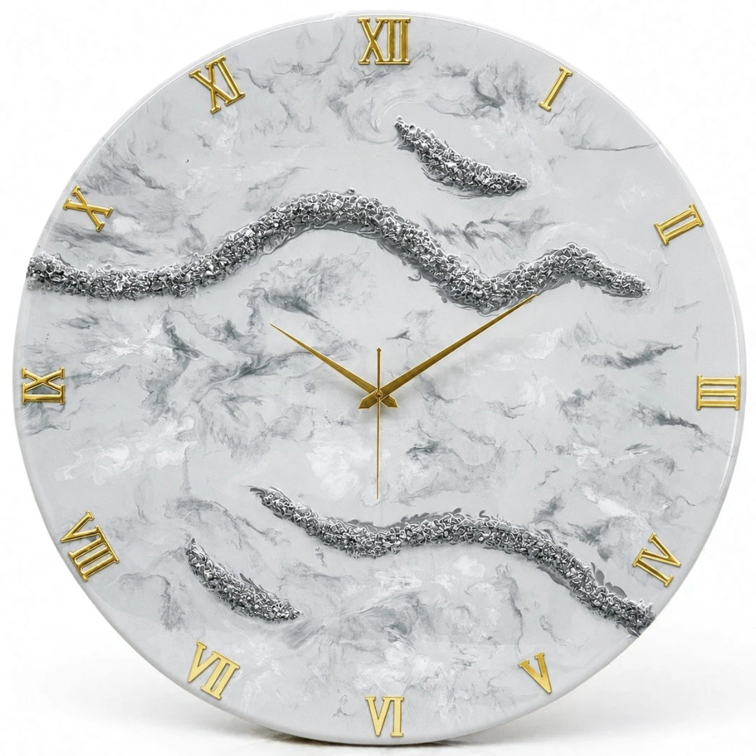 Silver Frost Clock 27 inches