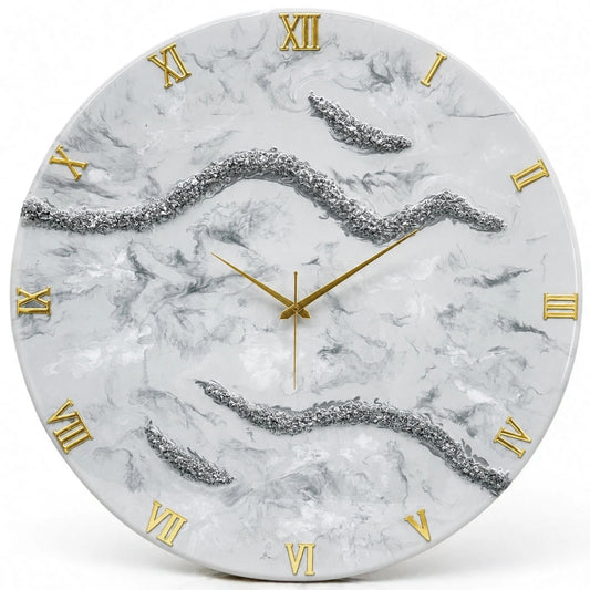 Silver Frost Clock 27 inches