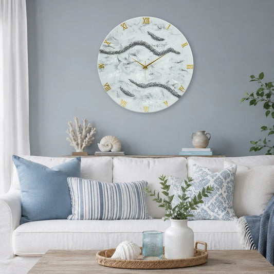 Silver Frost Clock 27 inches
