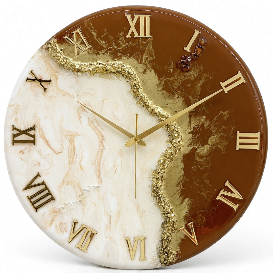 Caramel Gold Clock 17.5 inches
