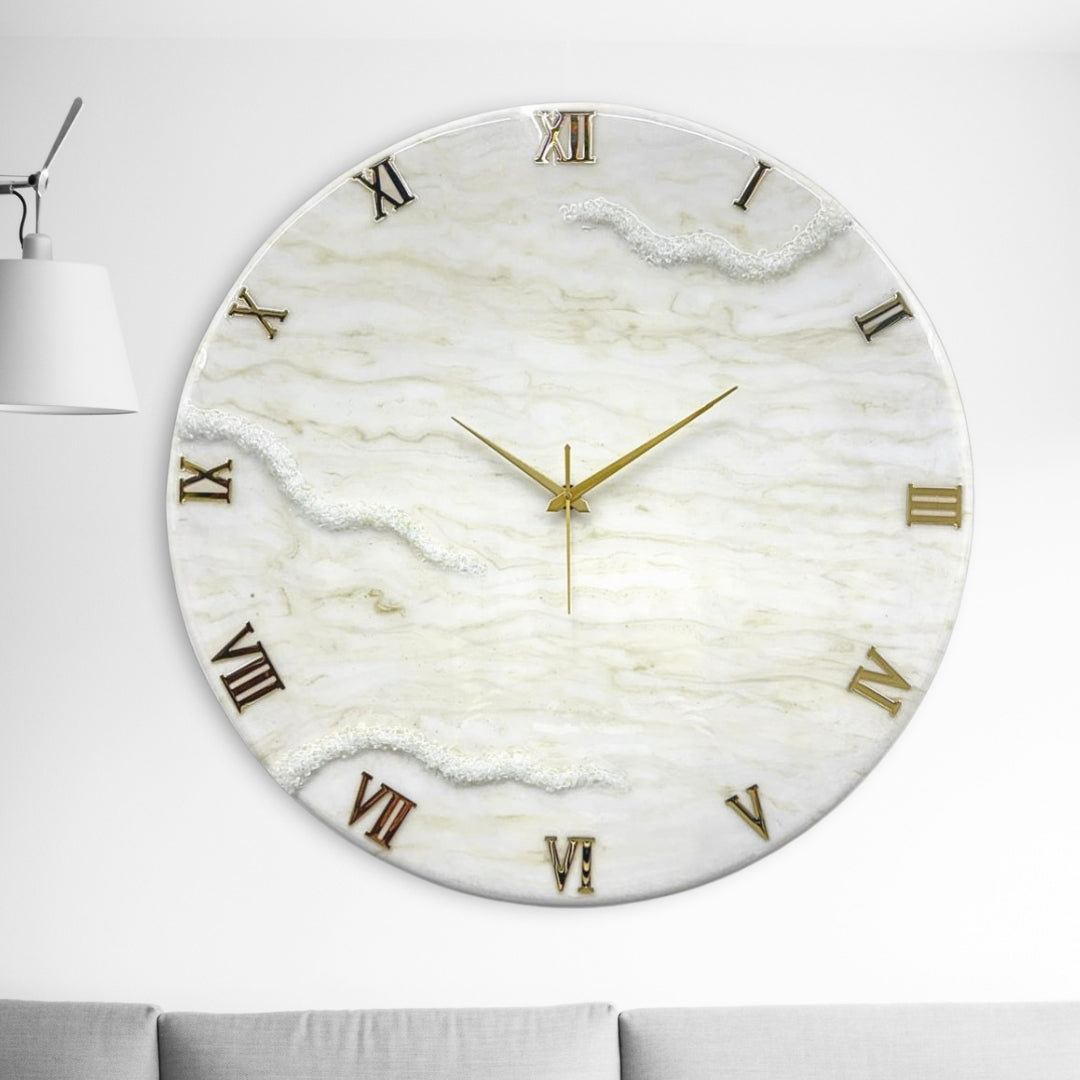 Golden Large Silent Wall Clock 27 Inches