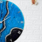Black Blue Geode Silent Clock 27 inches