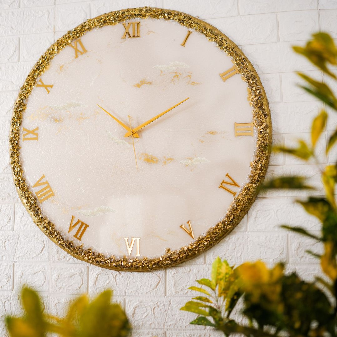 Golden Ring Medium Size Silent Clock 17.5 Inches