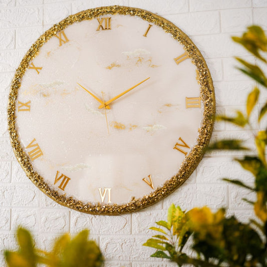Golden Ring Medium Size Silent Clock 17.5 Inches