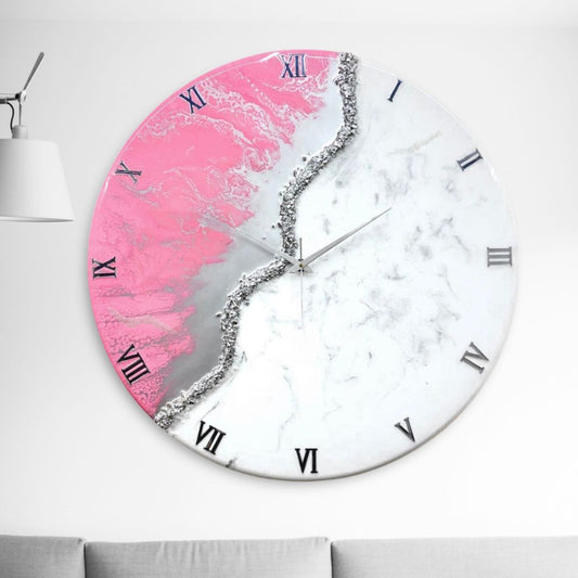 Silver Stream Silent Clock 17.5 inches