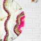 Pink Curves Marble Finish Wall Clock 27 Inches