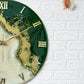 Green Fire Resin Clock 17.5 Inches
