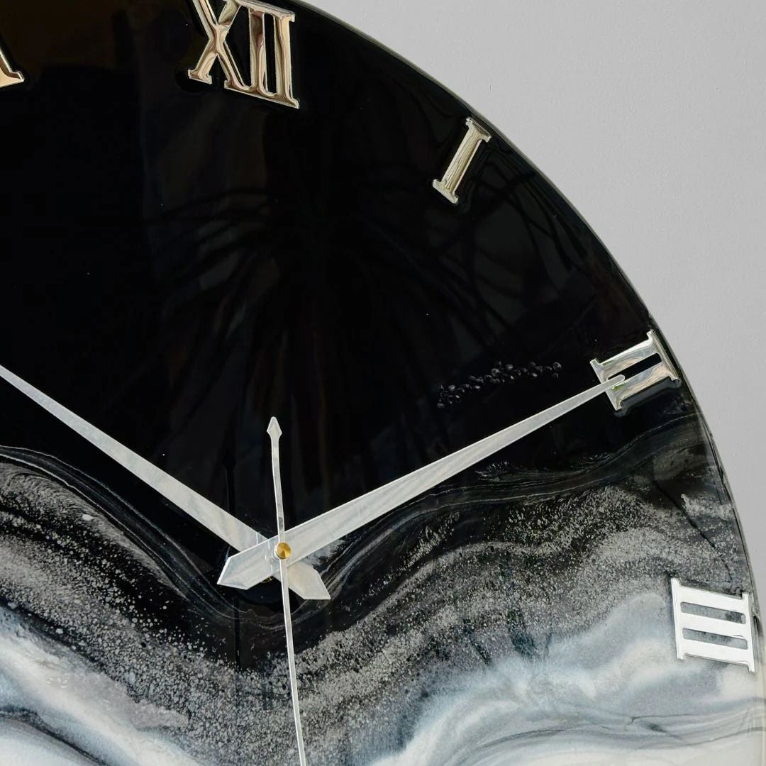 Silver Waves Silent Clock 17.5 inches