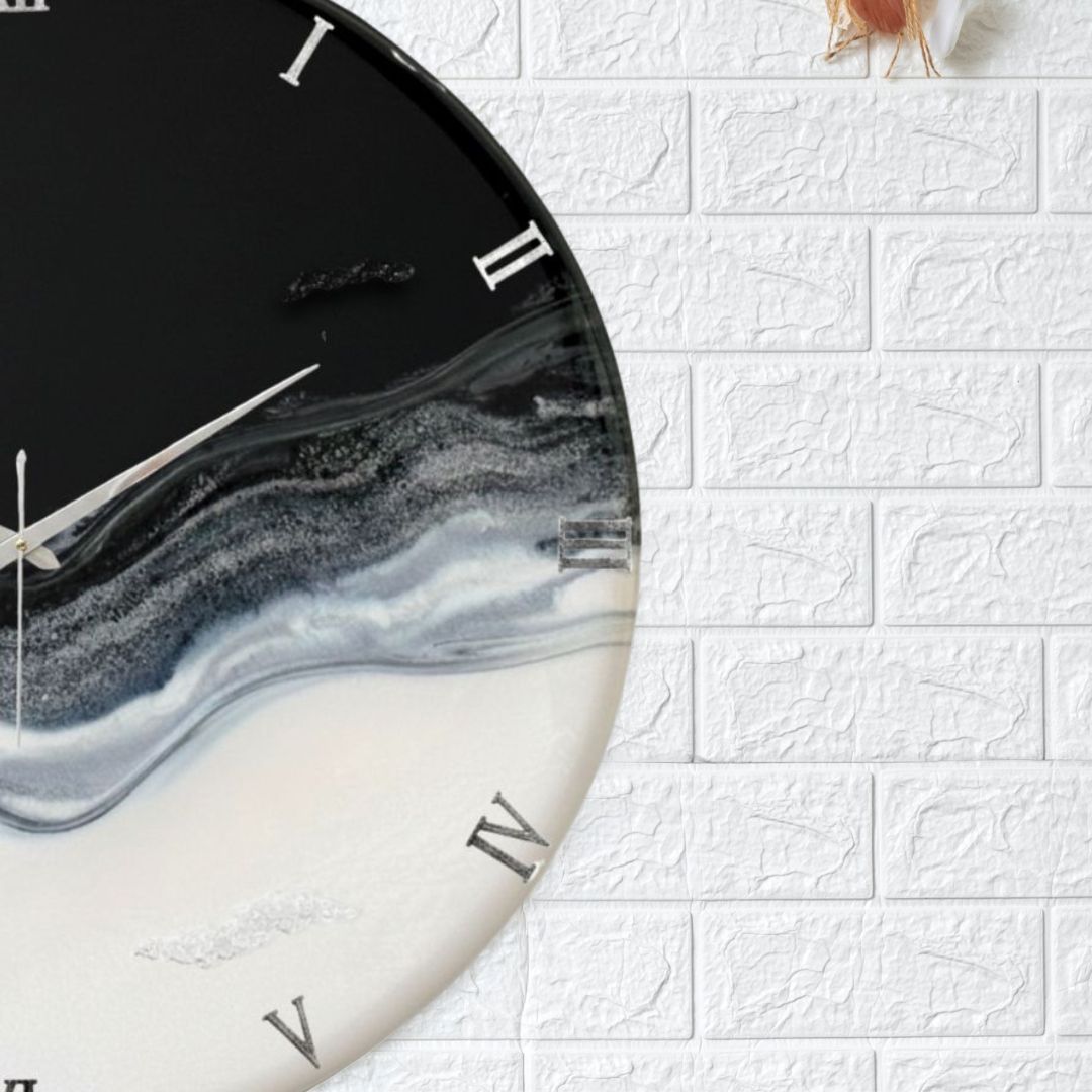 Silver Waves Silent Clock 17.5 inches