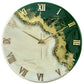 Green Fire Resin Clock 17.5 Inches