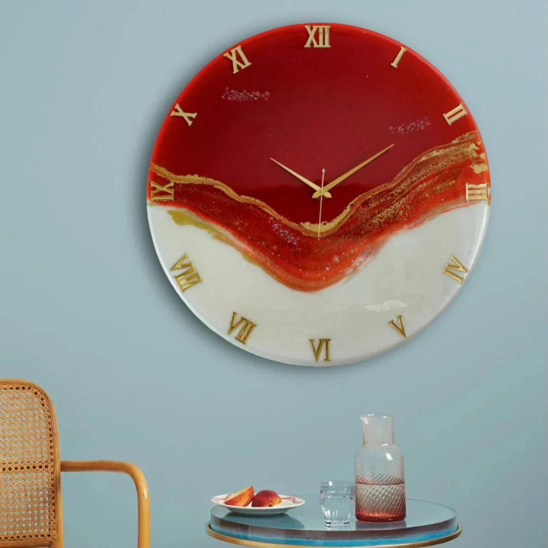 Red Stunner Medium Size Silent Clock 17.5 Inches