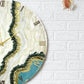Curvy Green Shiny Marble Finish wall Clock 27 Inches